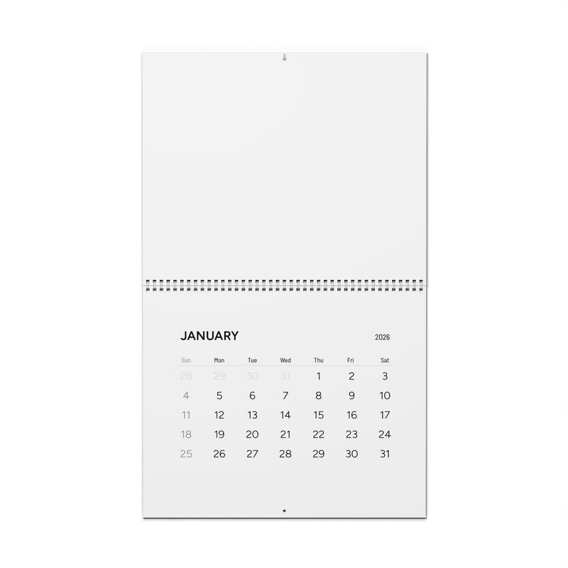 2026 Minimal Wall Calendar - Clean Monthly Planner Calendar